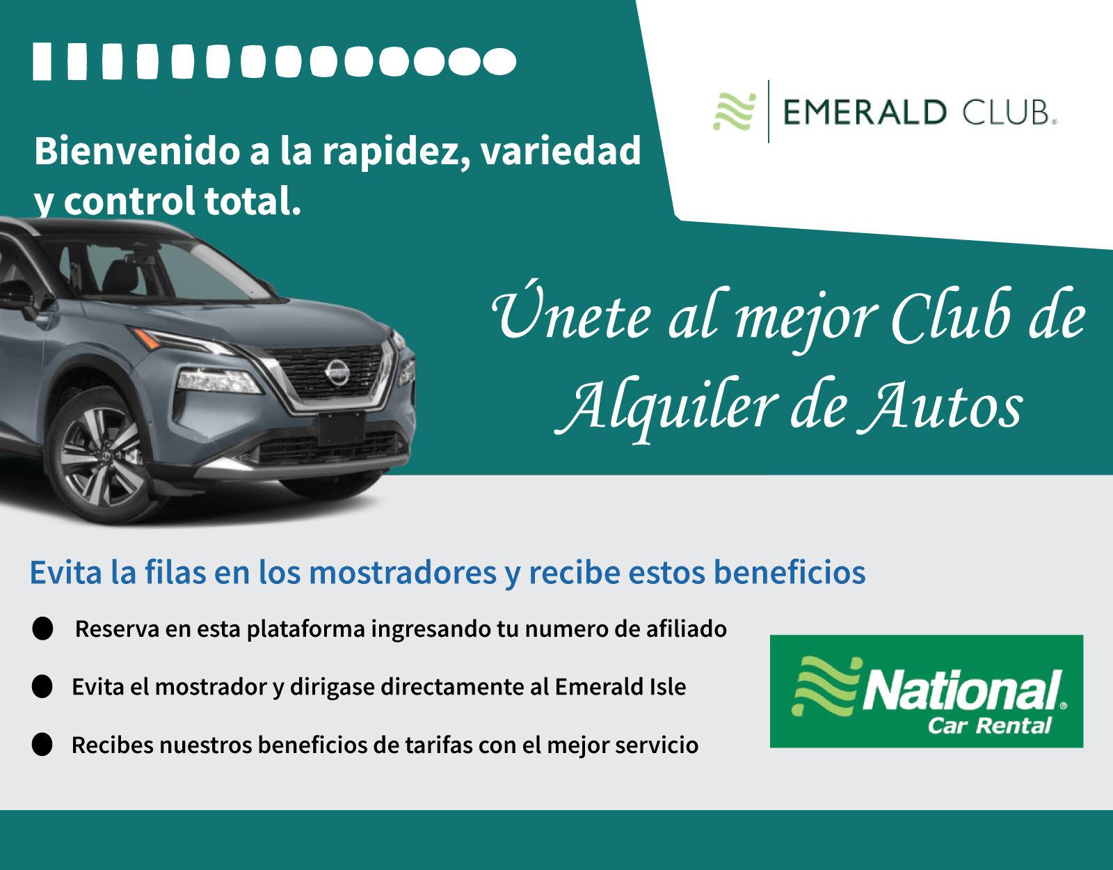 emerald club enlace link de registro al program de lealtad de National Car Rental